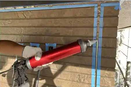 コーキングによる侵入口封鎖作業