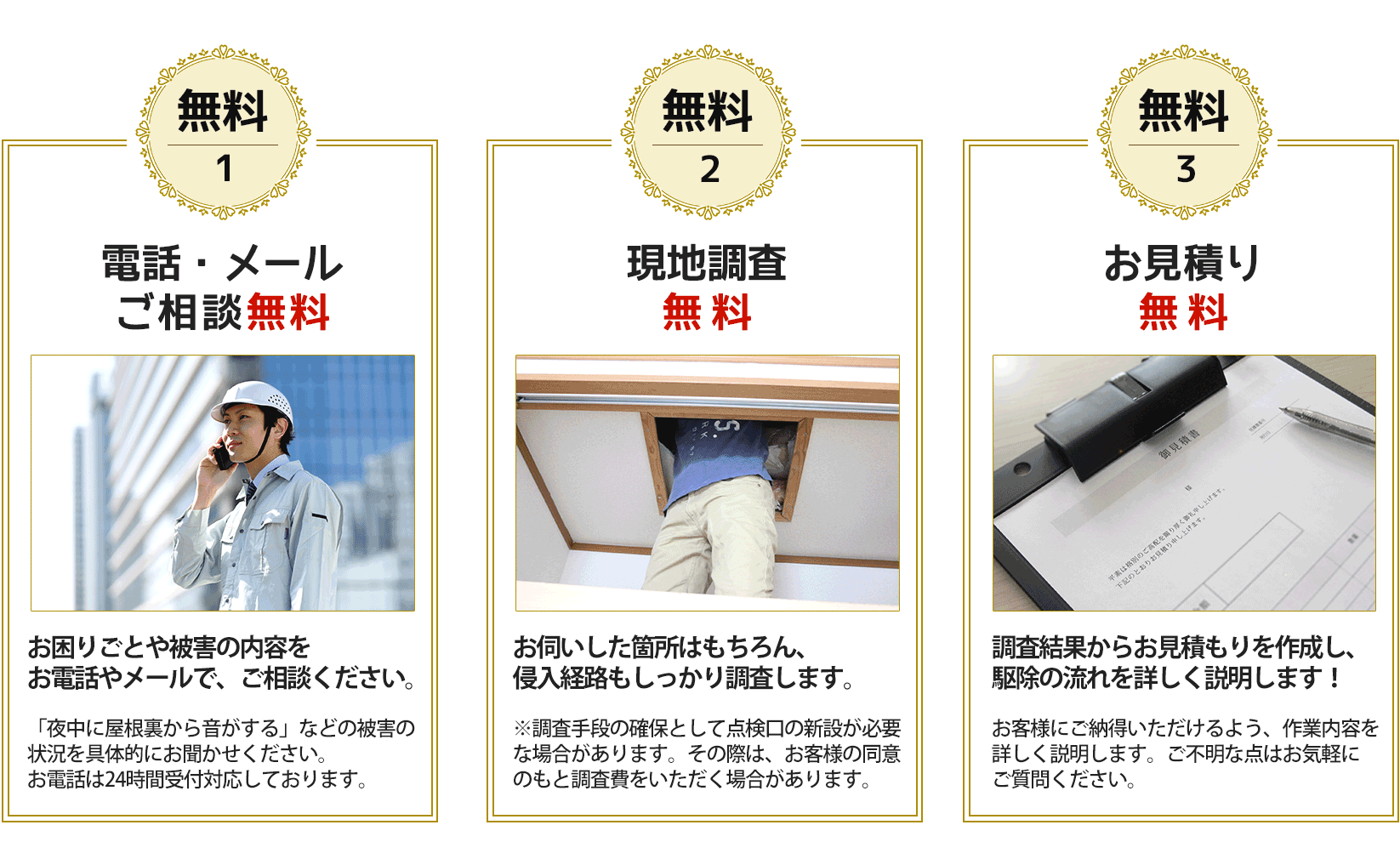 害鳥被害に悩んだら、ご相談ください。無料にて現地調査・お見積りします