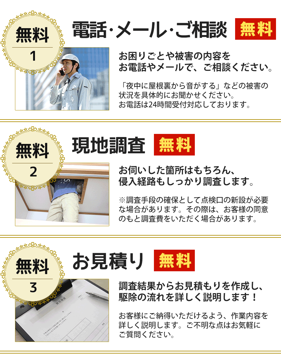 害鳥被害に悩んだら、ご相談ください。無料にて現地調査・お見積りします
